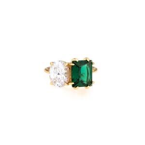 Ettika 18K Gold Plated Brass Multi Stone Cubic Zirconia Ring #117